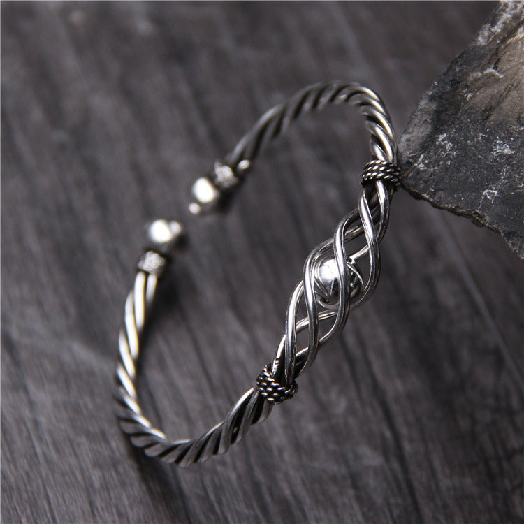 Handmade Silver Bracelet Female Sterling Silver Made Old Retro - Málle