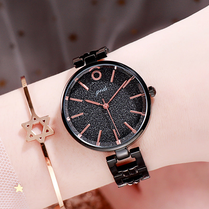 GEDI New Starry Fashion Women's Watch Student Trendy Steel Belt Watch Internet Celebrity Same Simple Ins Style Women's Watch - Málle