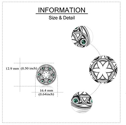 Sterling Silver Flower of Life Stud Earrings for Women Seed of Life Earrings - Málle