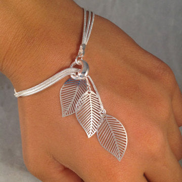 Wire Mesh Alloy Bracelet Hollow Leaf Bracelet - Málle