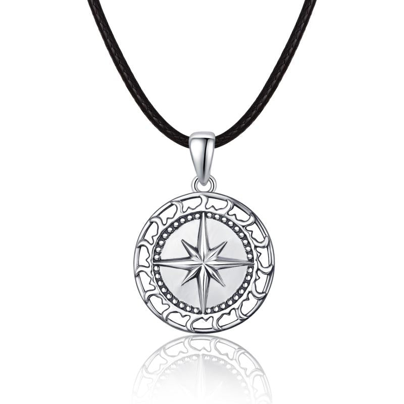 S925 Sterling Silver Compass Pendant Friendship Inspirational Necklace Graduation Gifts Jewelry - Málle