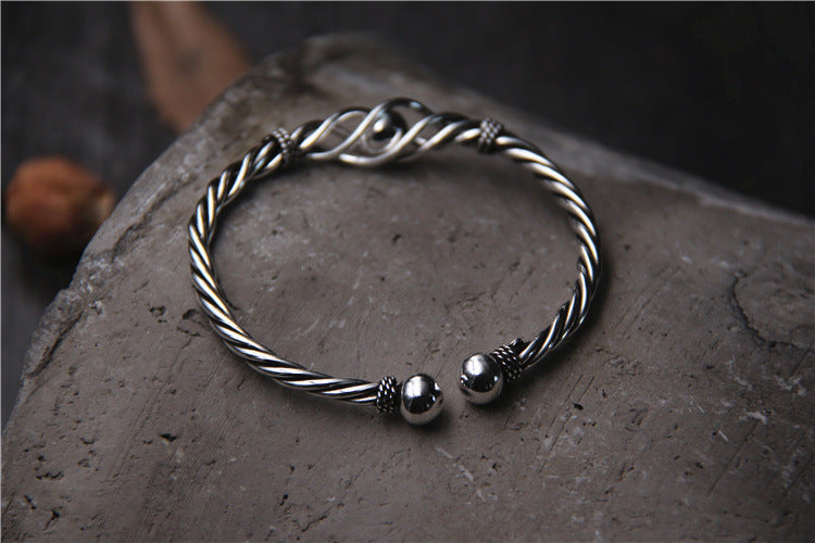 Handmade Silver Bracelet Female Sterling Silver Made Old Retro - Málle