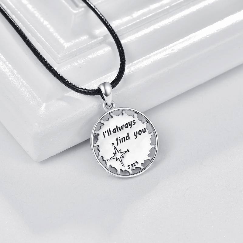 S925 Sterling Silver Compass Pendant Friendship Inspirational Necklace Graduation Gifts Jewelry - Málle