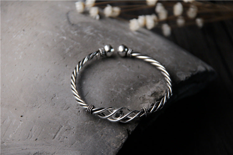 Handmade Silver Bracelet Female Sterling Silver Made Old Retro - Málle