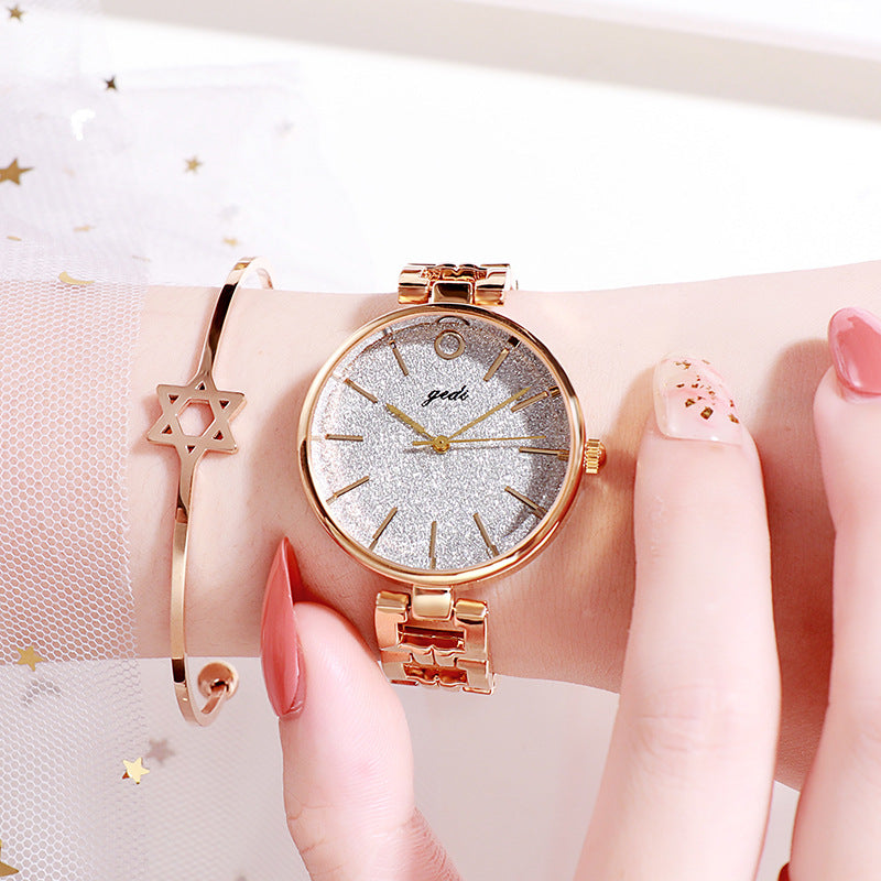 GEDI New Starry Fashion Women's Watch Student Trendy Steel Belt Watch Internet Celebrity Same Simple Ins Style Women's Watch - Málle