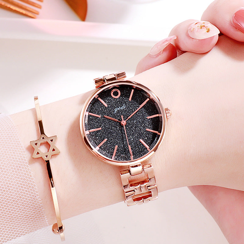 GEDI New Starry Fashion Women's Watch Student Trendy Steel Belt Watch Internet Celebrity Same Simple Ins Style Women's Watch - Málle