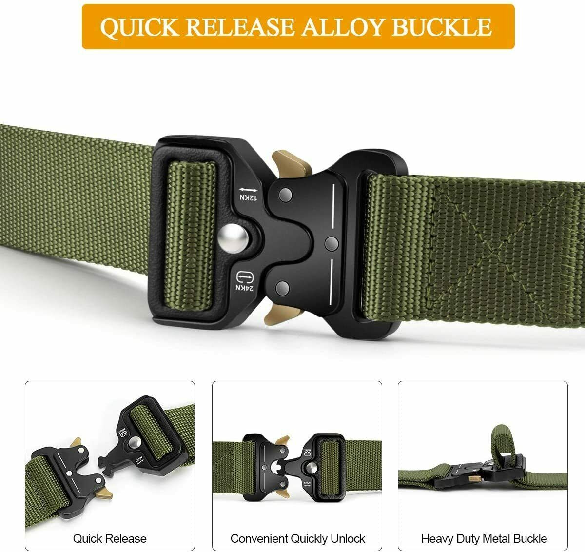 Military Tactical Belt Heavy Duty Security Working Utility Nylon Army Waistband - Málle